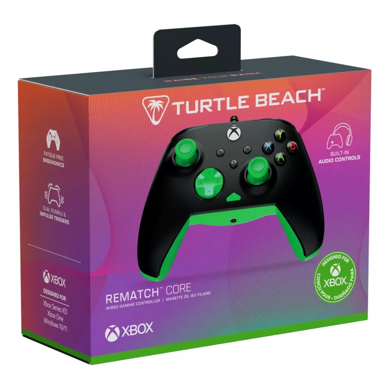 Žaidimų pultas Turtle Beach Rematch Core juodas žalias USB laidinis PC Xbox