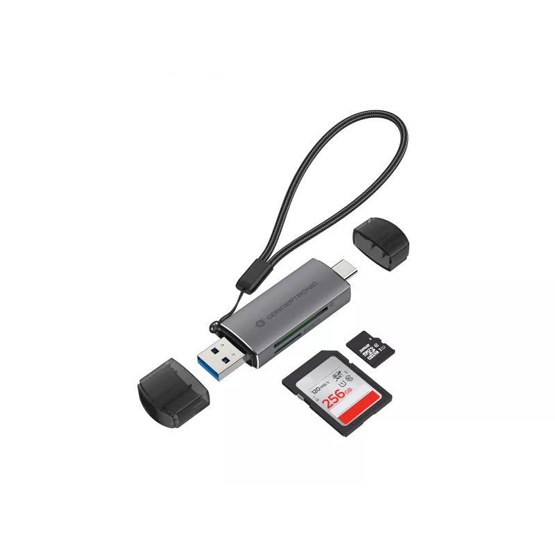 Conceptronic BIAN05G 2-in-1 USB 3.0 dviejų kištukų kortelių skaitytuvas, SD/MicroSD 3.0, UHS-I