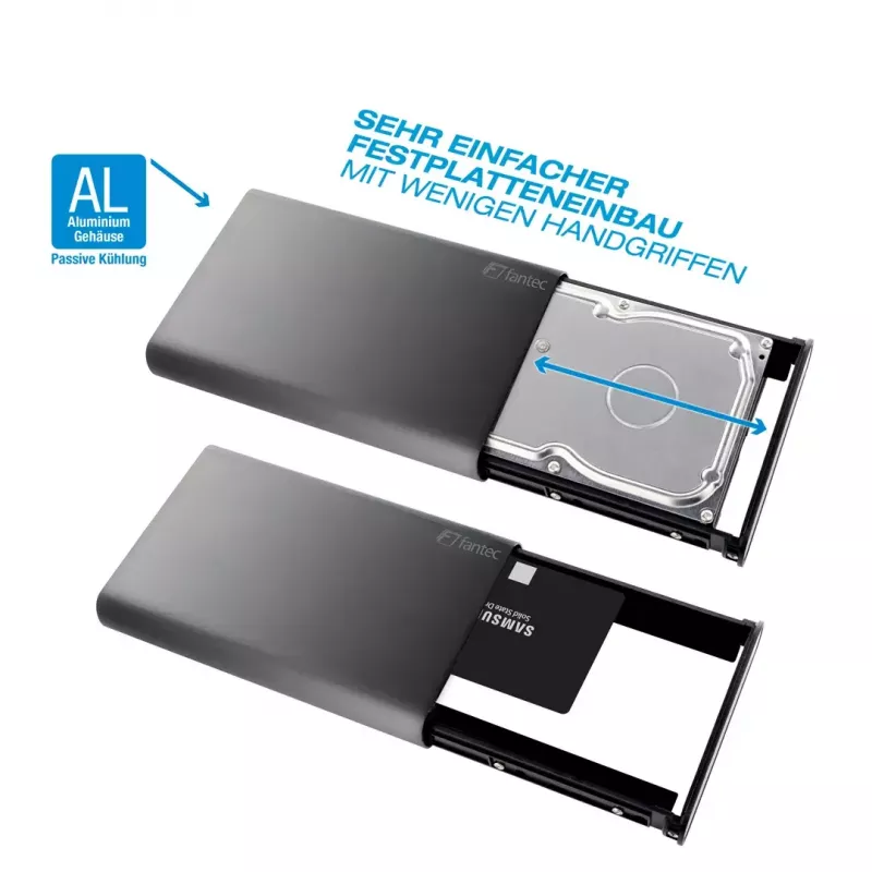 Išorinis HDD korpusas Fantec DB-ALU31 Black 3.5 colio