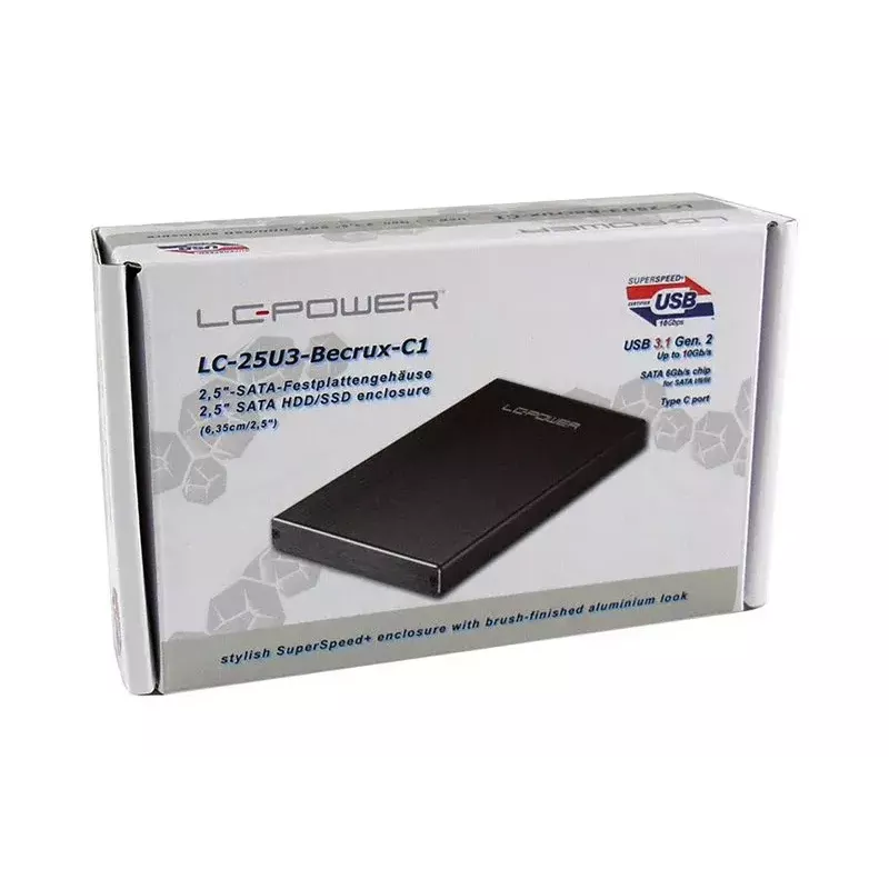 Išorinis HDD korpusas LC-Power LC-25U3-Becrux-C1 Juodas 2,5 colio