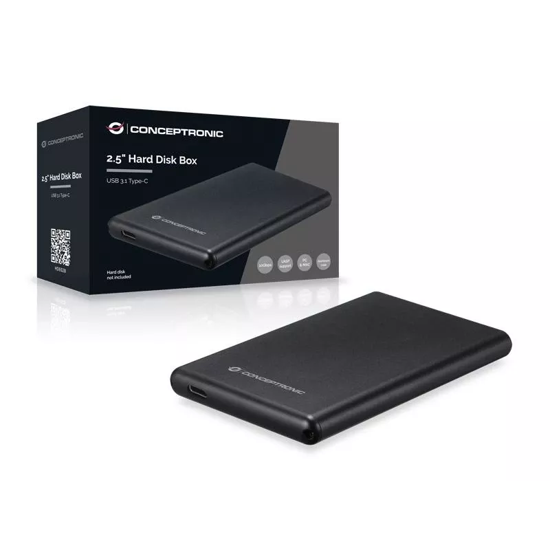Išorinis HDD dėklas Conceptronic 2,5 colio Hard Disk Box USB 3.1 Type-C