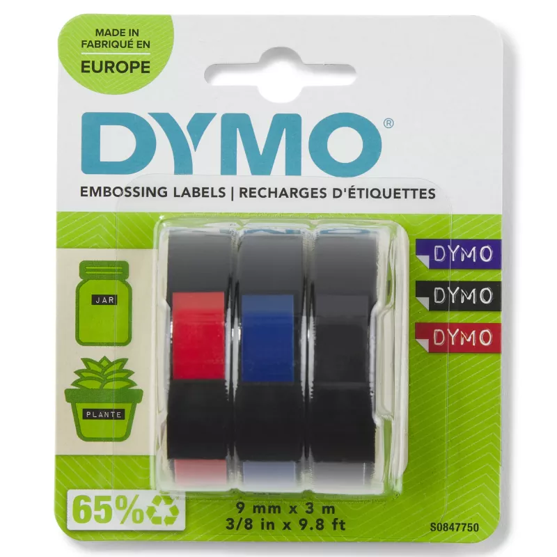 DYMO 3D etikečių juosta S0847750 (9 mm x 3 m, 3 ritiniai)