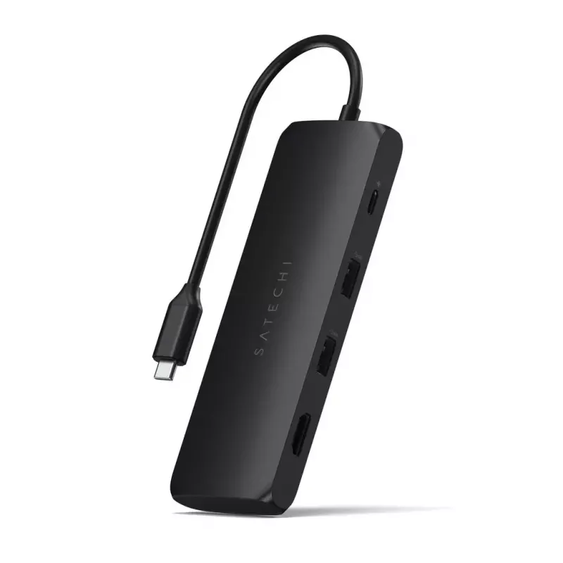 Satechi ST-UCHSEK USB-C daugiaportis adapteris su SSD įrenginio dėklu ir HDMI, juodas