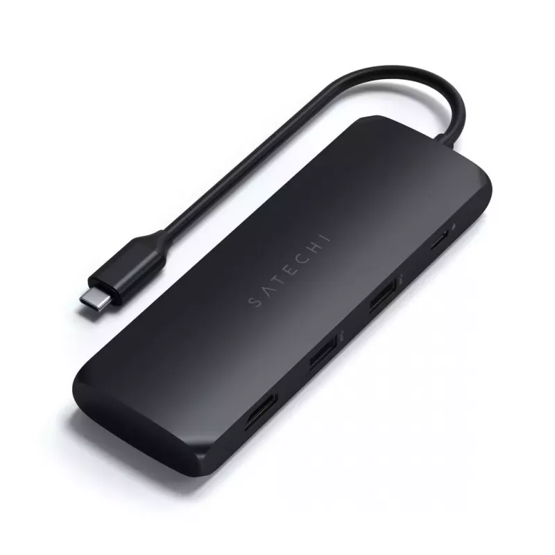 Satechi ST-UCHSEK USB-C daugiaportis adapteris su SSD įrenginio dėklu ir HDMI, juodas