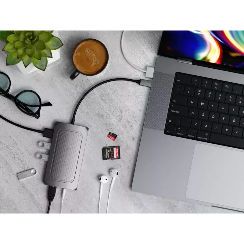 Satechi ST-U4MA3M USB Type-C adapteris 8K HDMI 100W PD pilkas
