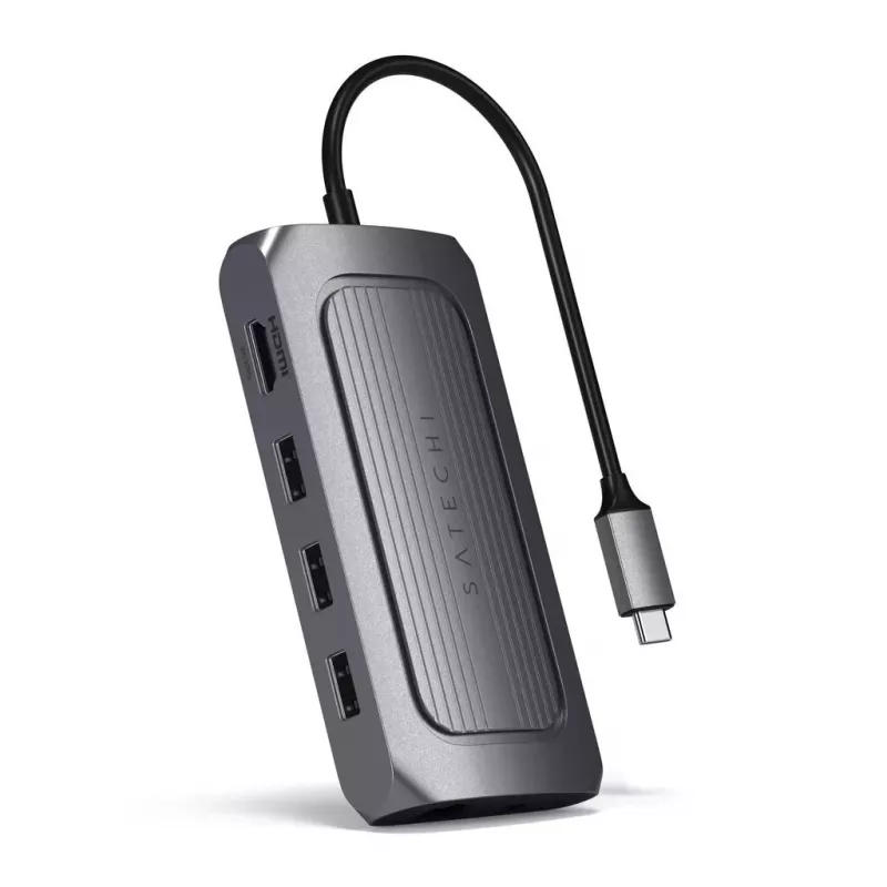 Satechi ST-U4MA3M USB Type-C adapteris 8K HDMI 100W PD pilkas