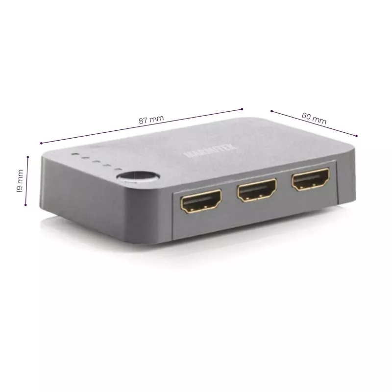 Marmitek Connect 350 UHD 2.0 HDMI komutatorius, HDMI 2.0b, 4K 2160p, 18 Gbit/s, juodos spalvos