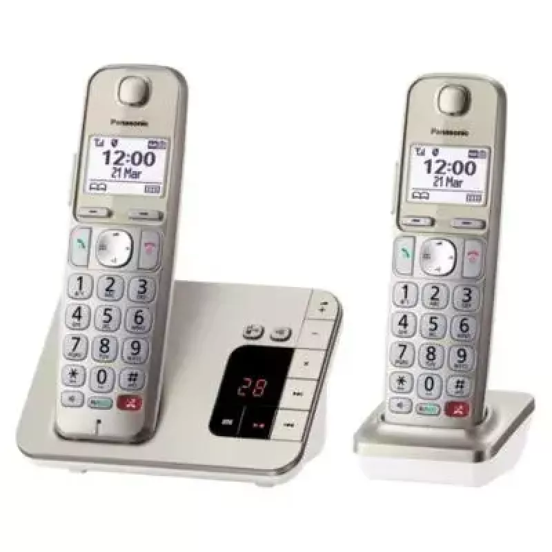 DECT belaidis telefonas Panasonic KX-TGE262GN su dviem rageliais, garsiakalbiu ir skambučio ID