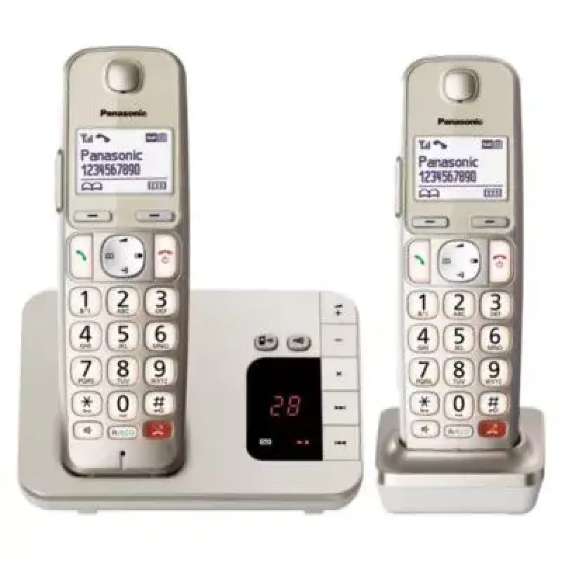 DECT belaidis telefonas Panasonic KX-TGE262GN su dviem rageliais, garsiakalbiu ir skambučio ID