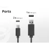 Conceptronic 3 prievadų 67W GaN USB PD įkroviklis su USB-C įkrovimo kabeliu, USB-C x 2, USB-A x 1, QC 3.0, PPS