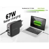 Conceptronic 3 prievadų 67W GaN USB PD įkroviklis su USB-C įkrovimo kabeliu, USB-C x 2, USB-A x 1, QC 3.0, PPS