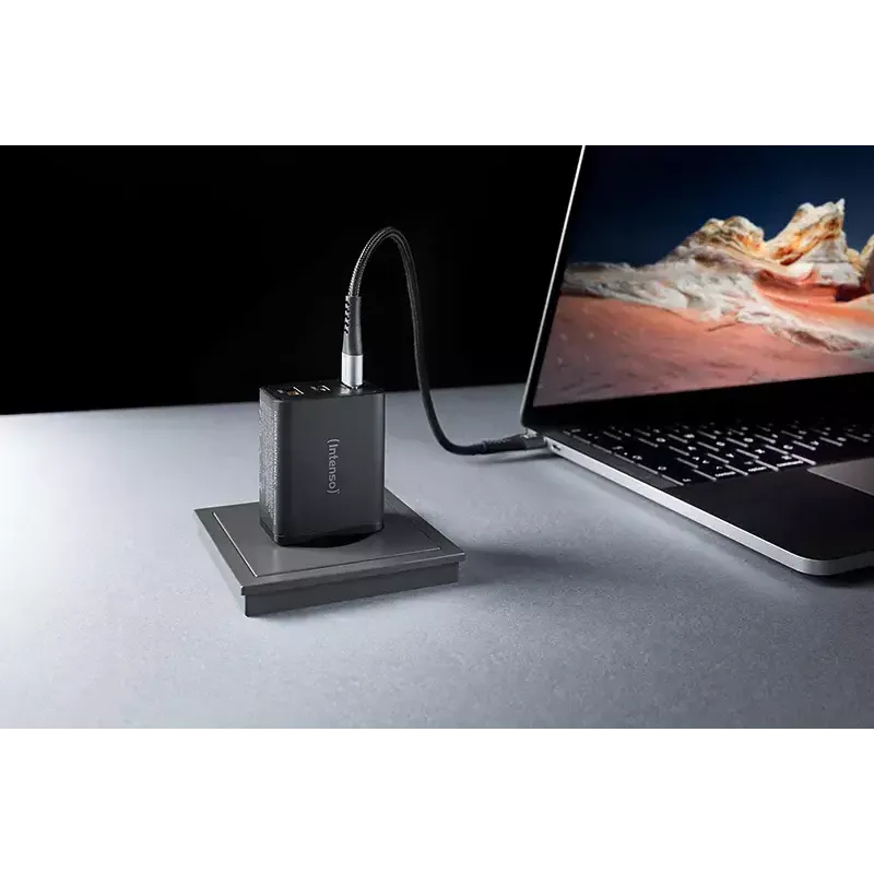 Intenso W65ACC 65W USB-C ir USB-A įkroviklis (juodas)