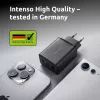 Intenso W65ACC 65W USB-C ir USB-A įkroviklis (juodas)