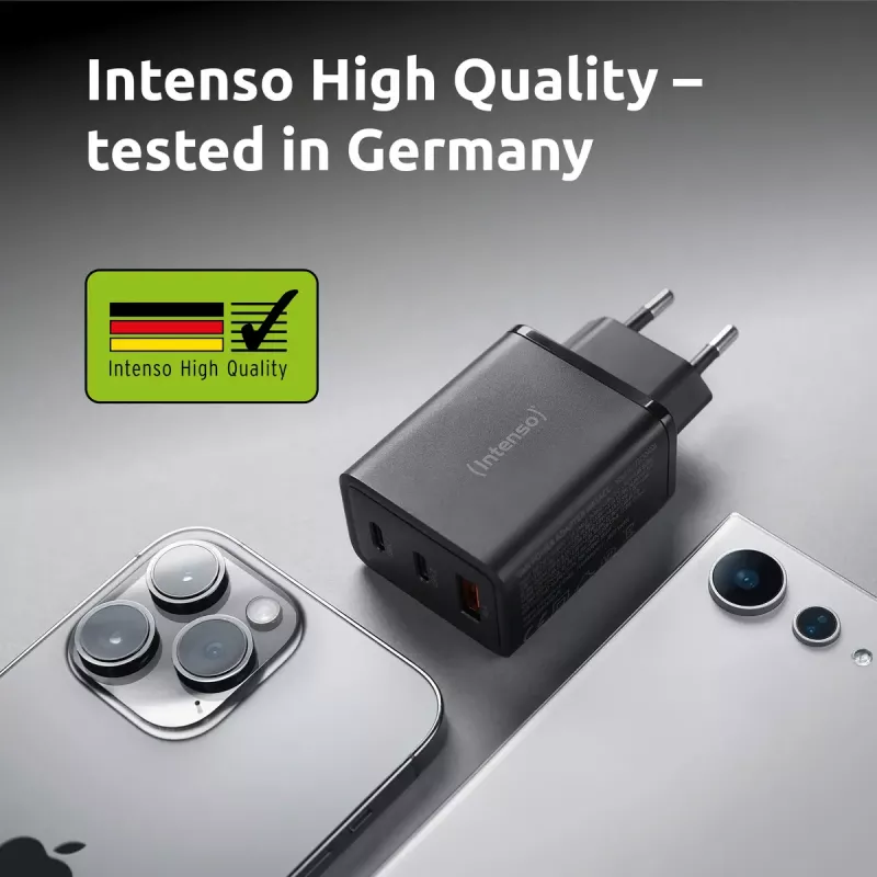 Intenso W65ACC 65W USB-C ir USB-A įkroviklis (juodas)