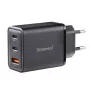 Intenso W65ACC 65W USB-C ir USB-A įkroviklis (juodas)