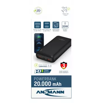 Nešiojama baterija Ansmann PB320PD 20000 mAh