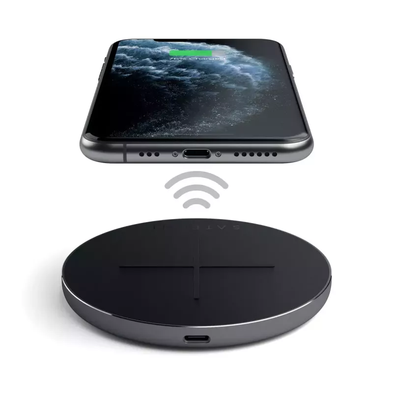 Belaidis įkroviklis Satechi ST-IWCBM greitasis įkrovimas USB-C vidaus naudojimui juodas pilkas
