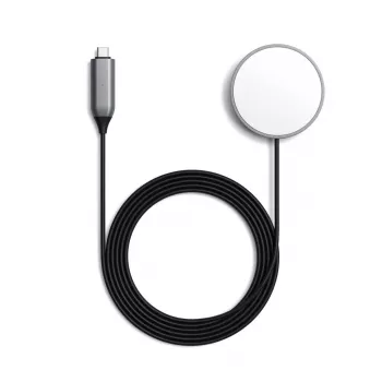 Belaidis magnetinis įkroviklis Satechi ST-UCQIMCM, USB-C, 7,5 W, pilkai baltas