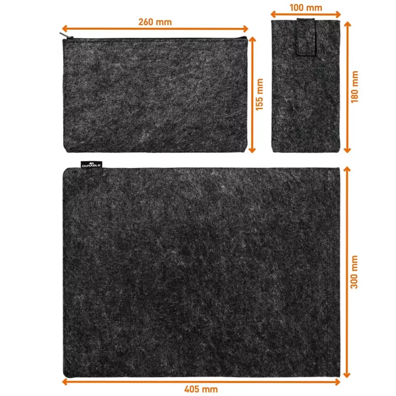 Dėklas nešiojamam kompiuteriui Durable Effect 41,7 cm (16,4 colio) antracitinis su 2 priekinėmis kišenėmis