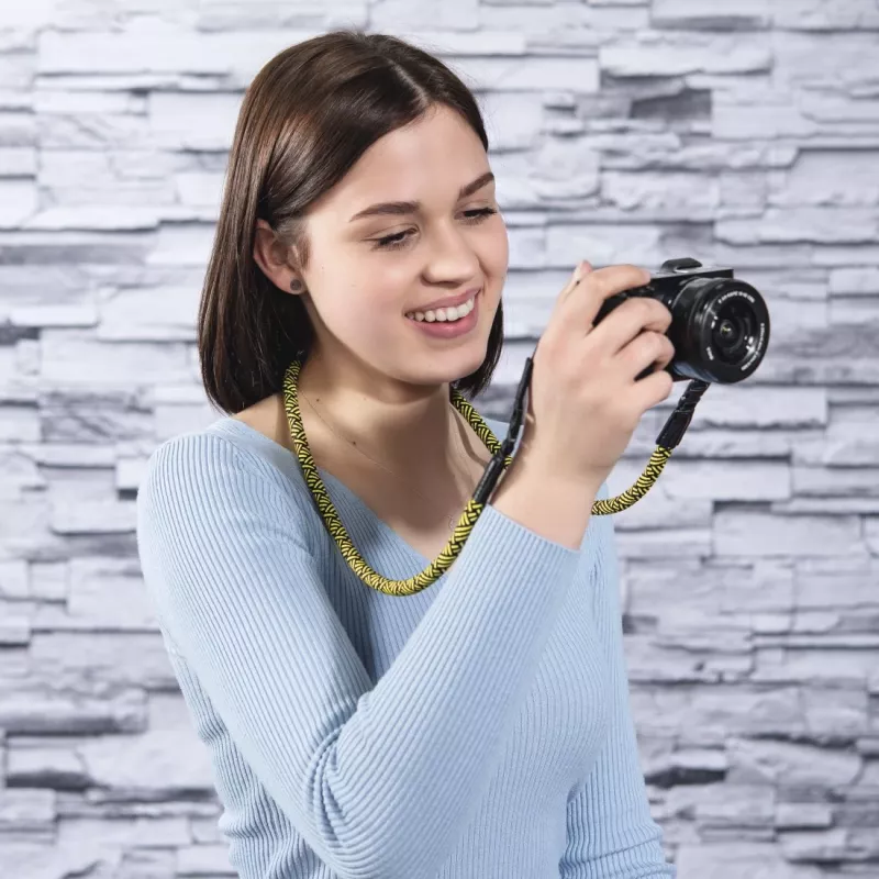 Fototechnikos diržas Hama Braid 120, nailoninis, juodas/geltonas, 120 cm