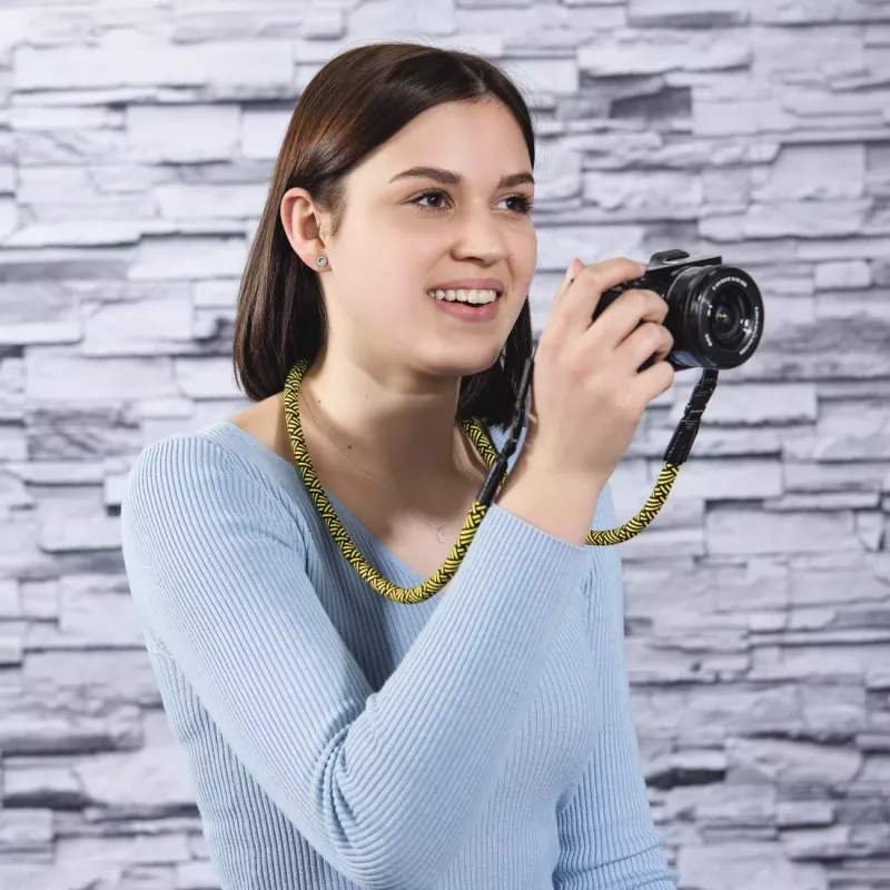 Fototechnikos diržas Hama Braid 120, nailoninis, juodas/geltonas, 120 cm