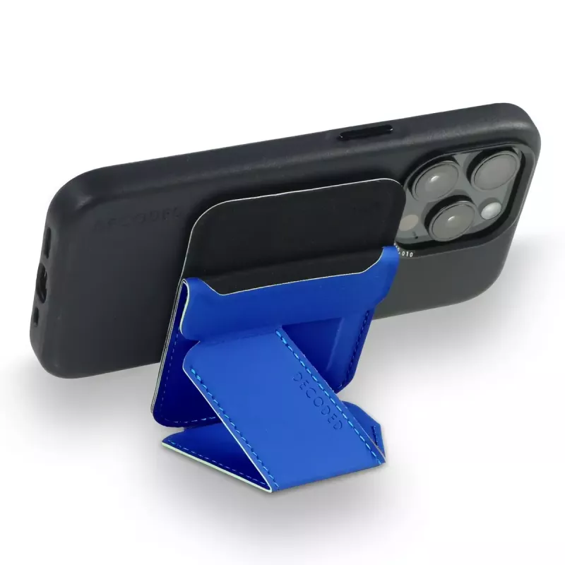 Decoded D24MSCS1GB mėlynas silikoninis piniginė su stovu ir MagSafe magnetiniu laikikliu