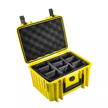 B&W Cases dėklas 2000 geltonas polipropilenas 9 kišenės 270x215x165 mm