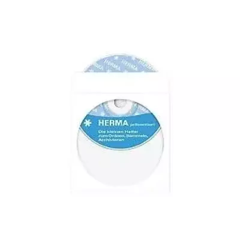 Vokeliai HERMA CD/DVD popieriniai balti su lipniu tašku 100 vnt.