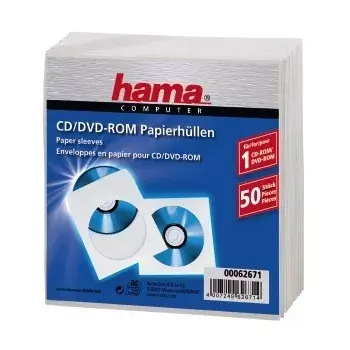 Hama CD-ROM popieriniai vokai 50 vnt., balti
