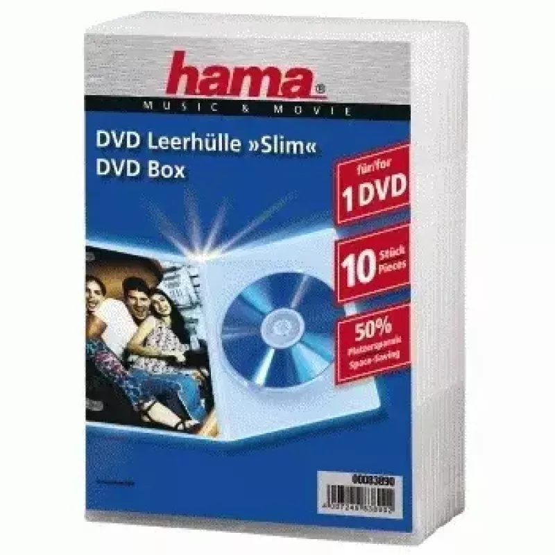Hama DVD Jewel Case Slim 10, skaidrus, 10 vnt. (83890)