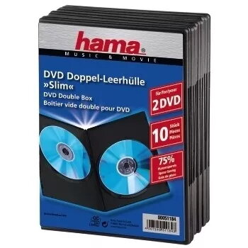DVD Slim Double-Box Hama 51184 Juoda 2 diskai