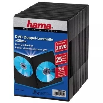 Hama 51185 DVD Slim Double-Box juoda 2 diskai
