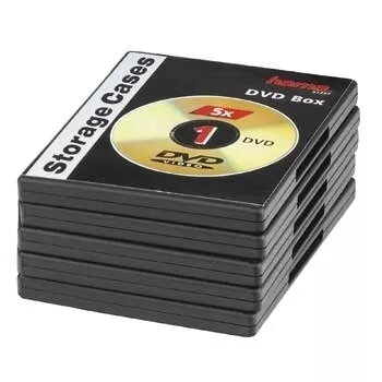 Hama 51297 DVD dėklai, 5 vnt., juodi, 1 diskui