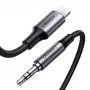 Ugreen 70509 mobiliojo telefono kabelis sidabrinis 1 m 3.5mm Lightning