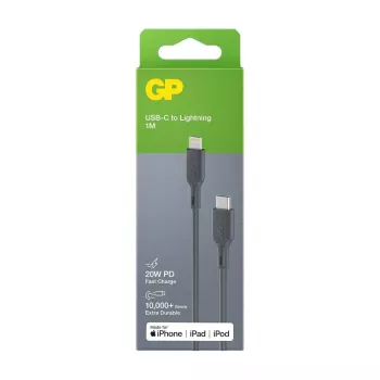 Laidas GP Batteries CL1P 1 m pilkas Lightning USB C