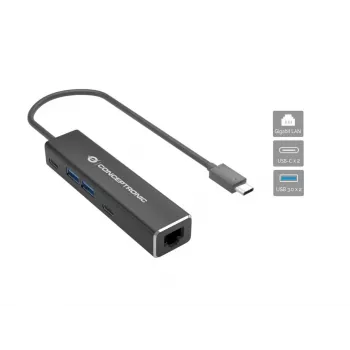 Conceptronic ABBY13B Gigabit Ethernet USB 3.2 Gen 1 adapteris su USB šakotuvu, GbE, USB-A x 2, USB-C x 2