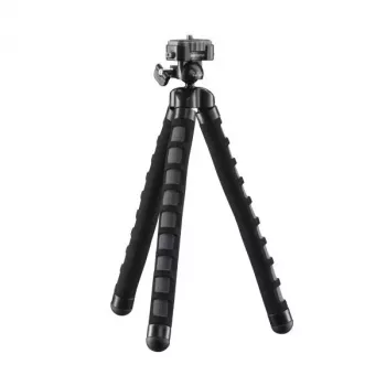 Mantona 21400 Kaleido Flex trikojis fotoaparatams, 3 lanksčios kojos, juodai pilkas