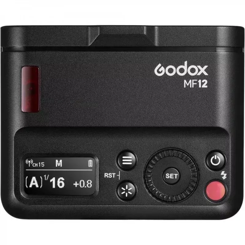 Makro blykstė Godox MF12 1,7 s įkrovimo laikas 12 W galia