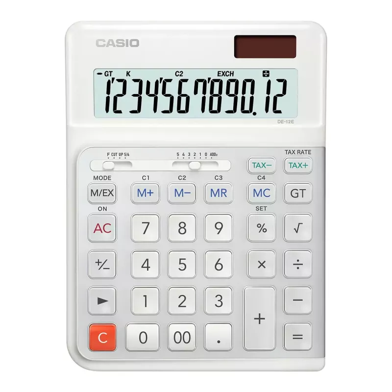 Stalinis skaičiuotuvas Casio DE-12E-WE Basic 12 skaitmenų baltas