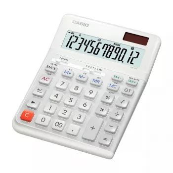 Stalinis skaičiuotuvas Casio DE-12E-WE Basic 12 skaitmenų baltas