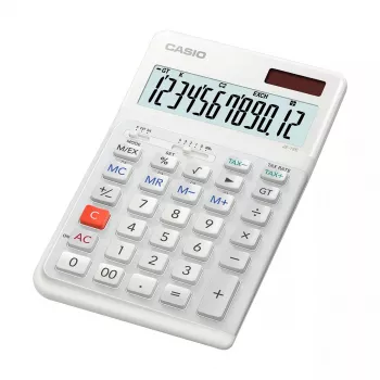 Pagrindinis skaičiuotuvas Casio JE-12E-WE stalinis 12 skaitmenų baltas