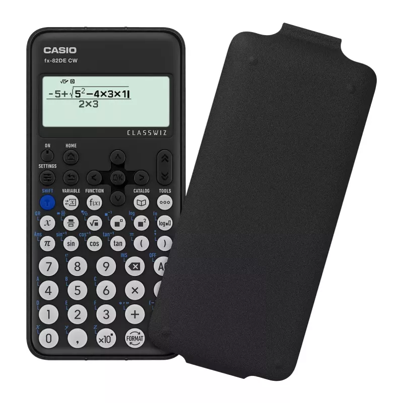Mokslinis skaičiuotuvas Casio FX-82DE CW kišeninis 12 skaitmenų baterijinis juodas