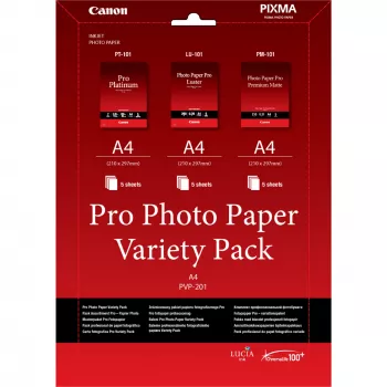 Canon PVP-201 Pro fotopopieriaus įvairovės rinkinys A4 – 15 lapų
