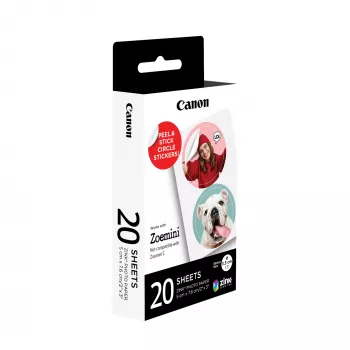 Canon ZINK™ 1,3 colių iš anksto iškirptų apskritimų lipdukų paketas, 20 lapų