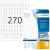 Lipnūs etikečių lapai HERMA Nuimamos etiketės A4 17,8x10 mm