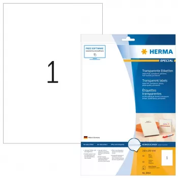 HERMA 8964 lipnios plėvelės etiketės rašaliniam spausdinimui A4 210x297 mm blizgios 10 lapų