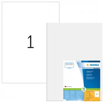 HERMA Premium 8692 lipnūs lapai A3 297x420 mm baltas matinis popierius (100 vnt.)