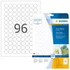Lipnios etiketės HERMA Removable A4 Ø 20 mm apvalios baltos