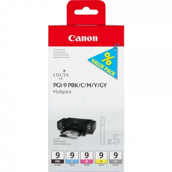 Canon PGI-9 PBK/C/M/Y/GY 5 spalvų rašalo kasečių rinkinys