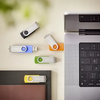 INTENSO Office Line USB atmintukų rinkinys 5×64 GB, USB-A, USB 3.2 Gen 1, sukamas, įvairiaspalvis